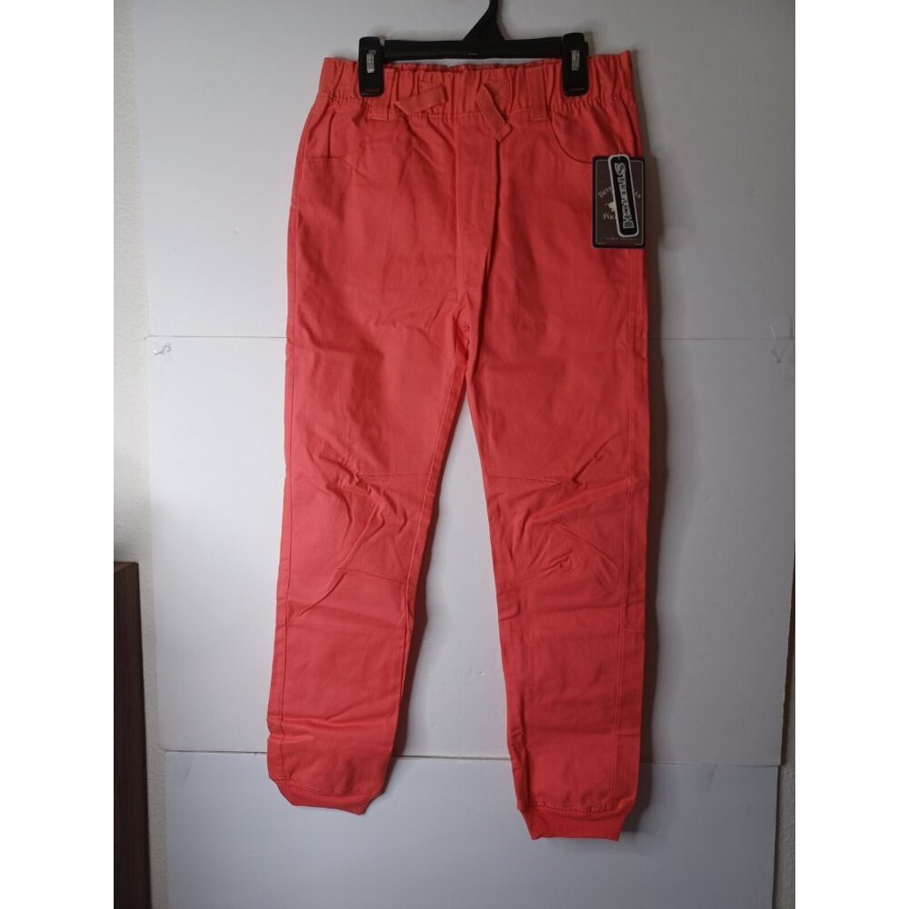Beverly Hills Polo Club Girls M 10/12 26X25 Pants Peach Stretch Skinny Twill
